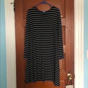 Black and white striped dress